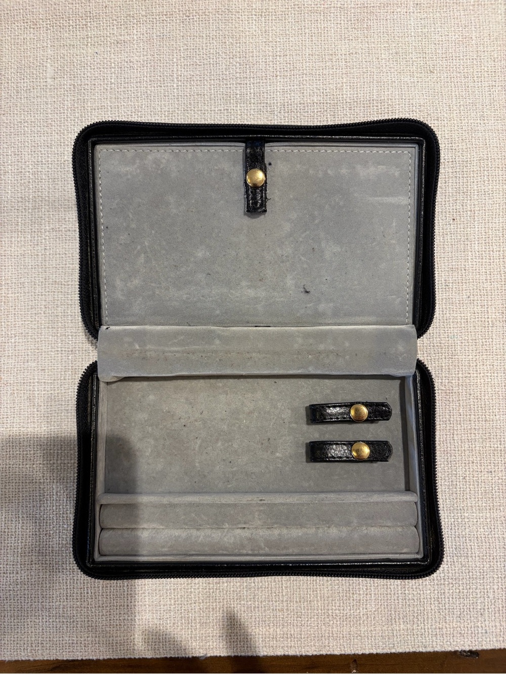 πͺDanier Black Leather Jewelry Travel or Organization Case - Picture 3 of 5